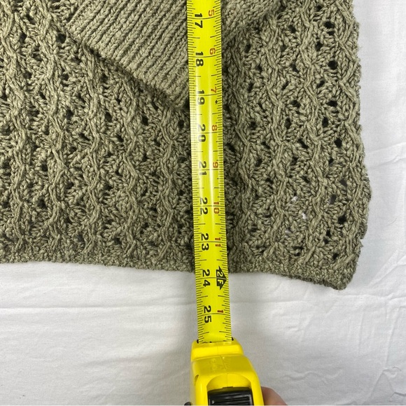 James Perse Women’s Open Knit Sweater Green Linen/Cotton Blend Size 3 (Large) - Picture 6 of 8